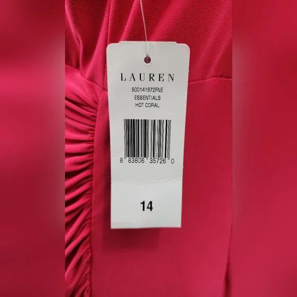 LAUREN BY RALPH LAUREN ESSENTIALS KNEE LENGTH SLEEVELESS COCKTAIL DRESS, SIZE 14 - Picture 6 of 9